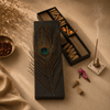Peacock Incense Gift Set featuring incense sticks, cones, and holder with peacock feather design.