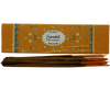 Hand-rolled masala agarbatti pack with incense sticks displaying floral design and earthy tones.
