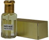 White Musk fragrance blend bottle with a golden cap and box, made in India, showcasing a unique scent.